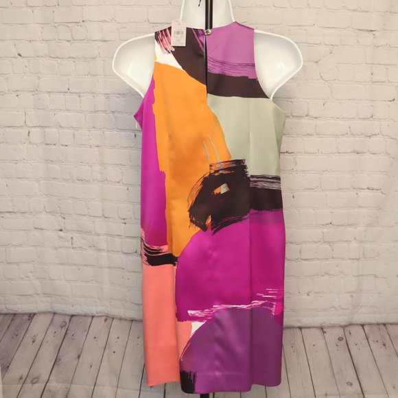 NWT Ann Taylor Womens 0P Multicolor Sheath Sleeveless Dress - Picture 3 of 5